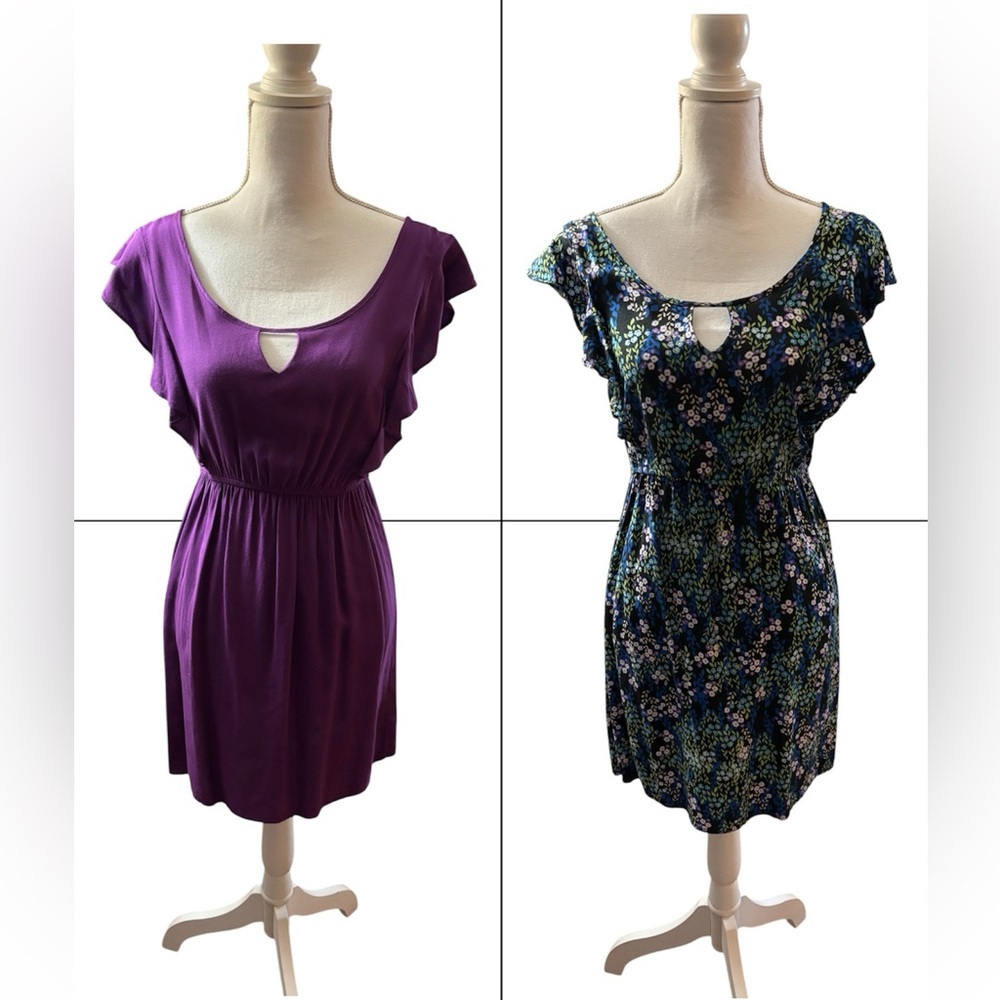 6 Degrees Purple and Floral Mini Dresses Size Small Bundle